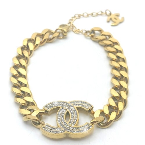 اسوارة جنزير مرصعة باحجار براقة بتصميم مستوحى من ش...