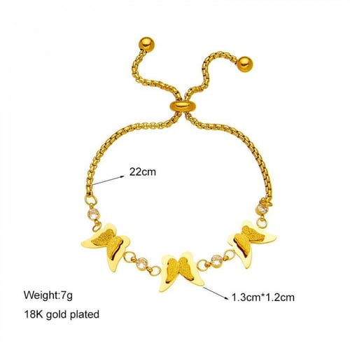 اسوارة فراشات مطلية بالذهب عيار 18