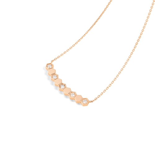 سلسال شوميه ذهب وردي مزين باحجار زركون