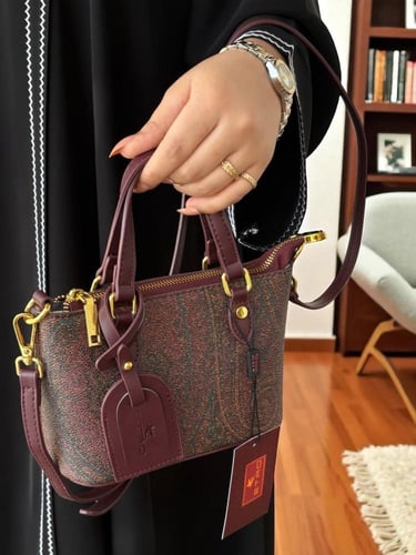 شنطة ايترو فخمة لون برغندي