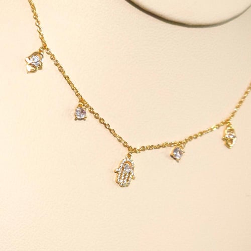 سلسال كف اليد ذهبي مزين باحجار