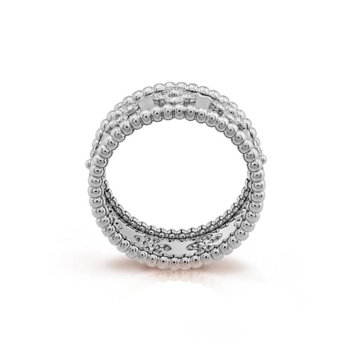 خاتم كليف مرصع بحجر الزيركون مطلي ذهب ابيض فضي