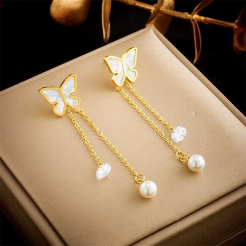 أقراط نسائية مطلية بالذهب عالية الجودة مرصعة بحجر...