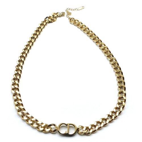 سلسال ديور جنزير مطلي بالذهب بتصميم مستوحى من ديور...