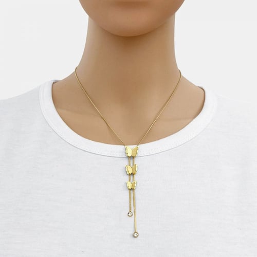 طقم مجوهرات نسائي فاخر بتصميم على شكل فراشة - لون...