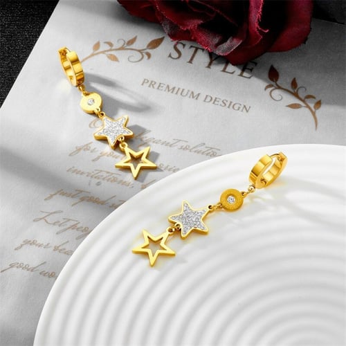 أقراط نسائية مطلية بالذهب عالية الجودة مرصعة بحجر...