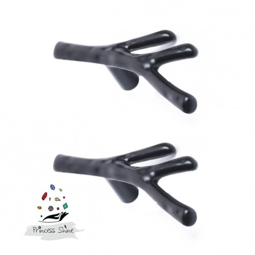 328 - مقبض فرع شجرة صغير اسود ( قطعتين )