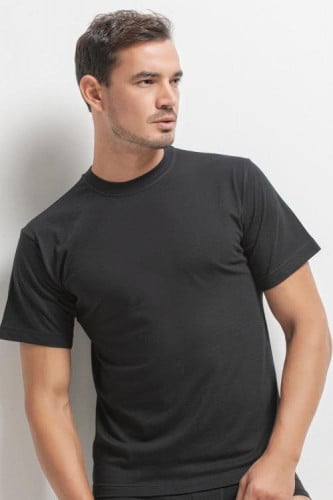 فنيلة ماركة DOREA رجالي اسود حلق نصف كم دائري