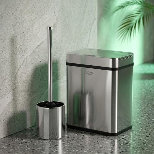 12L Sensor Trash Can + Steel Toilet Brush