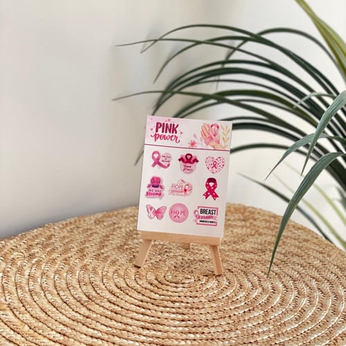 ملصقات للجوال للتوعية من سرطان الثدي