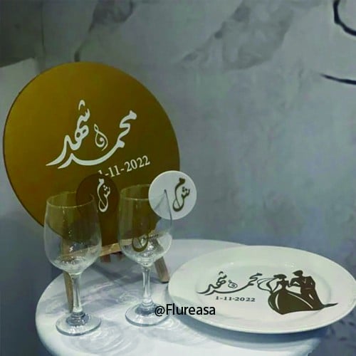 طقم كيك العرسان مع استاند خلفي