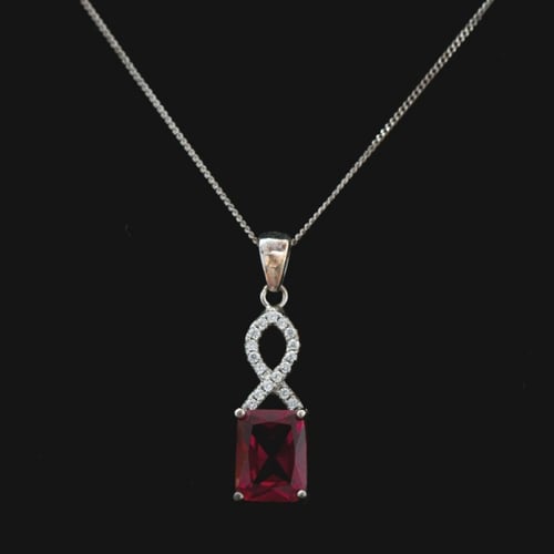 طقم فضه الروبي الاحمر