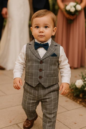 بدلة رسمية رمادي للمواليد