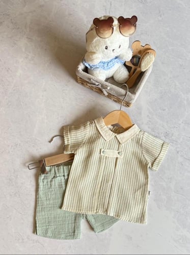 طقم ولادي صيفي كلاسيكي من قطعتين