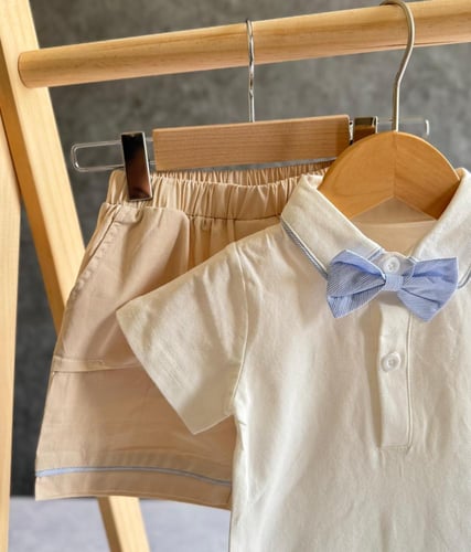 طقم ولادي رسمي بربطة عنق لحديثي الولادة