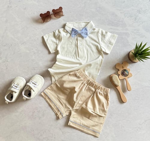 طقم ولادي رسمي بربطة عنق لحديثي الولادة