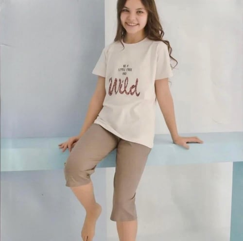 بجامة برمودا بناتي ألوان أنثوية مريحة للمنزل