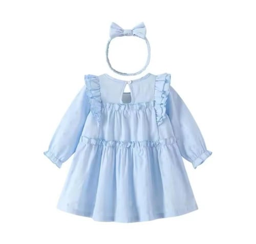 فستان بيبي خريفي بأكمام طويلة