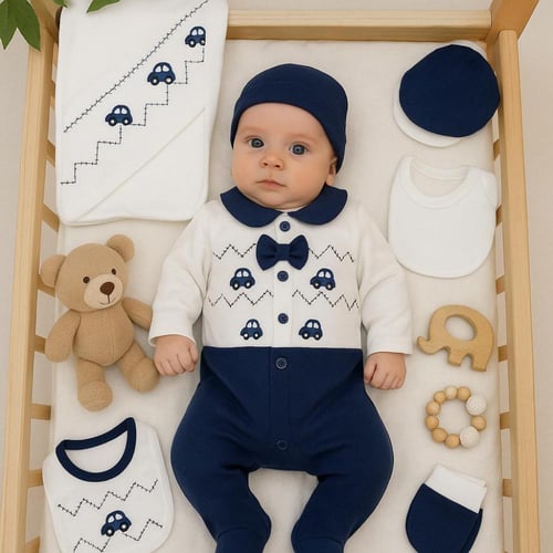 طقم البيبي حديث الولادة قطني