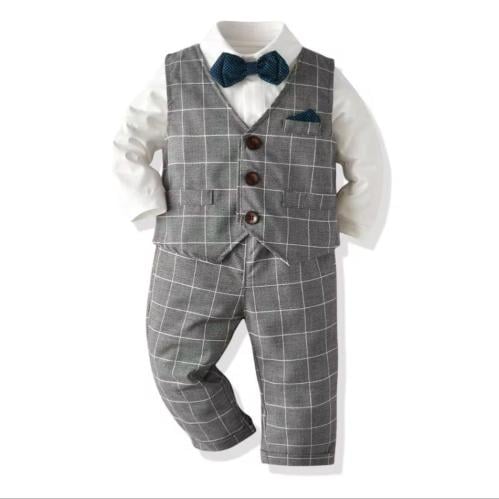 بدلة رسمية رمادي للمواليد