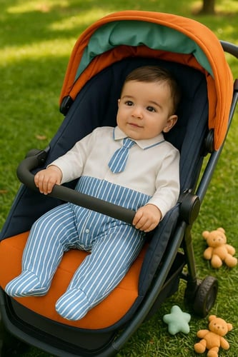 افرول مواليد​ طويل أنيق مع ربطة عنق