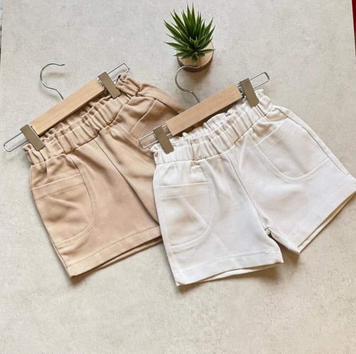 طقم شورت وتيشرت بناتي صيفي (بلوزة كشكش قطنية وشورت...