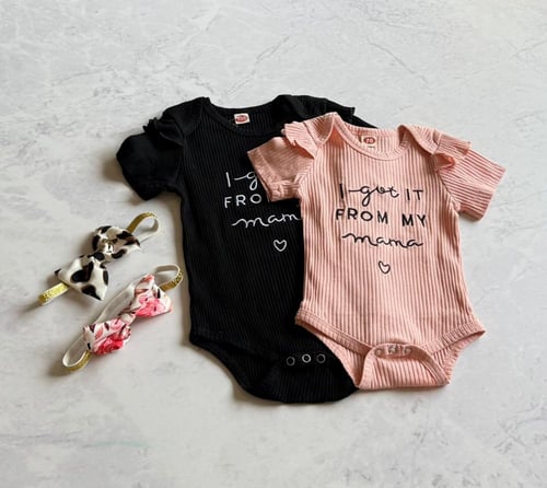 طقم بيبي بناتي ثلاثة قطع