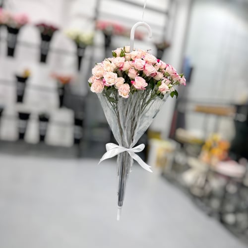 باقة المظلة بيبي وردي baqat almizala bebe benk