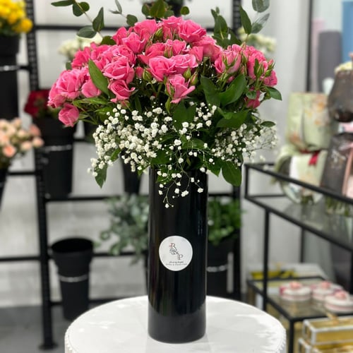 فازة فازة بيبي جوري وردي Vase Pink Baby Rose