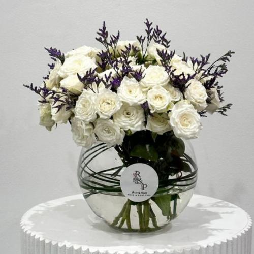 فازة بيبي روز ابيض Vase Baby Rose White