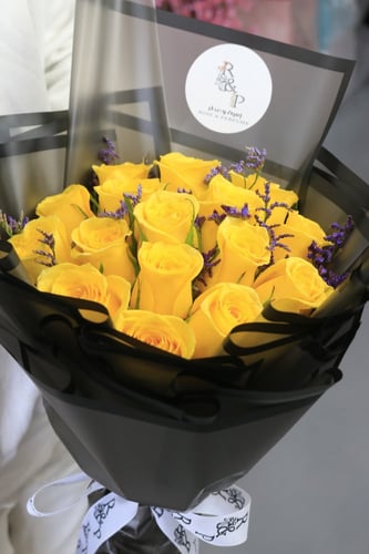 باقة جوري اصفر Yellow rose bouquet