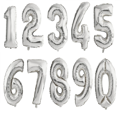 بالون هيليوم ارقام كبيرة فضية Large silver number...