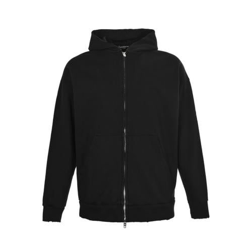 Balenciaga Upside-Down Logo Zipped Hoodie Black