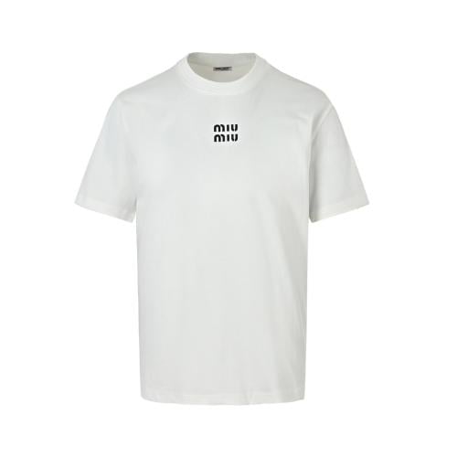 Miu Miu Logo Cotton T-Shirt White