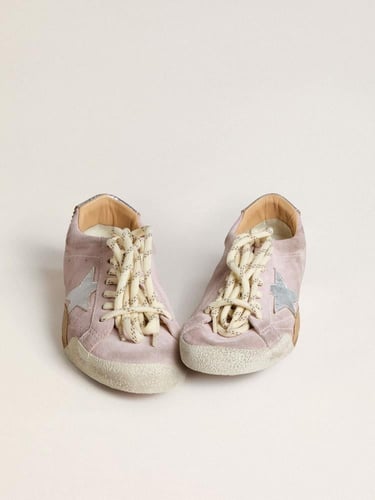 Women's True-Star in pastel pink suede with silver...