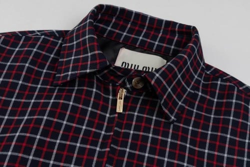 Miu Miu Checked Wool Blouson Jacket