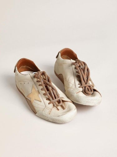 Women's True-Star in white nappa leather with gold...