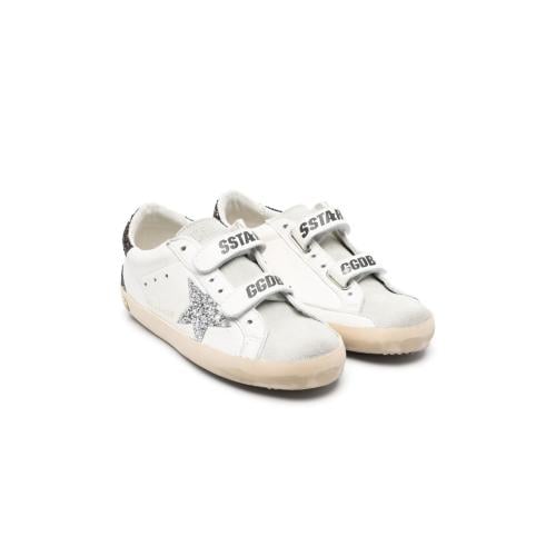 GOLDEN GOOSE Old School Signature Glitter Velcro S...