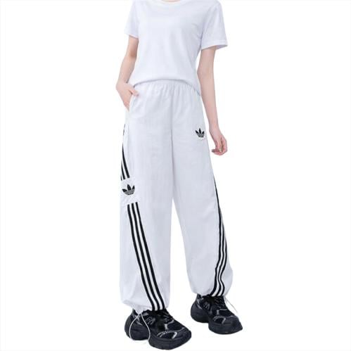 Adidas Wide Leg Track Pants with Classic Side Stri...