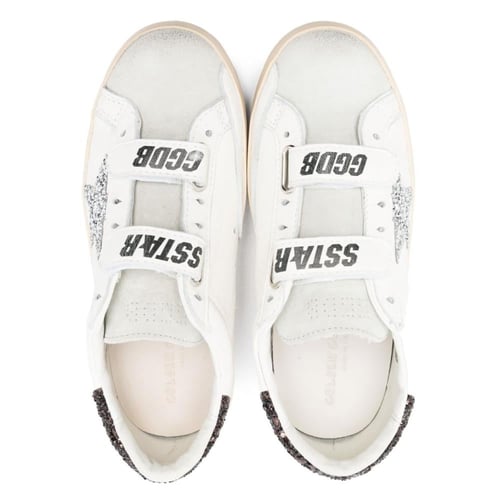 GOLDEN GOOSE Old School Signature Glitter Velcro S...