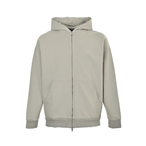 Balenciaga Upside-Down Logo Zipped Hoodie Off-White