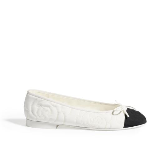 Chanel Ballerinas with Camellia Quilted Leather &...
