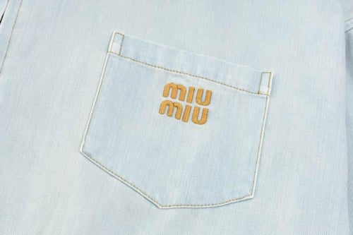 Miu Miu Chambray Denim Blouson Jacket Women