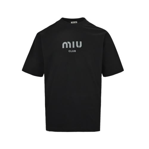 Miu Miu Club Cotton T-Shirt Black