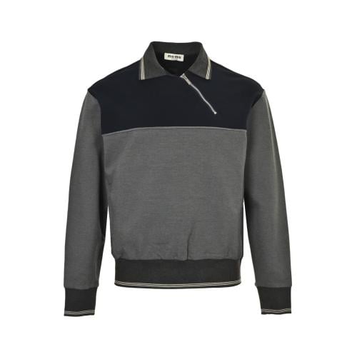 Miu Miu Polo-Neck Zipped Sweatshirt Grey / Navy Bl...