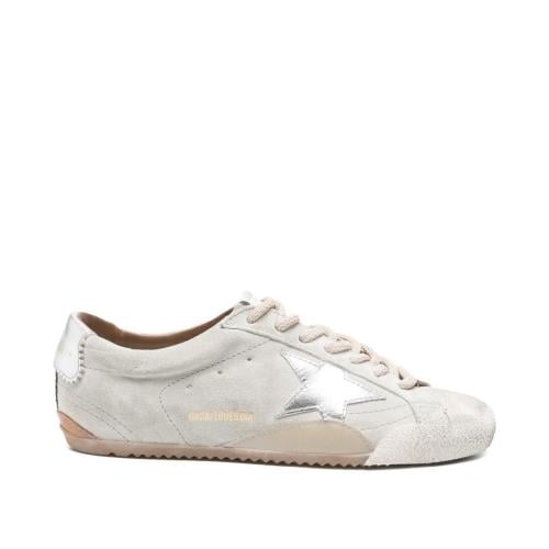 True-Star in light gray suede with metallic silver star and heel tab