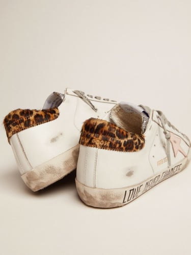Super-Star sneakers with silver glitter tongue and...