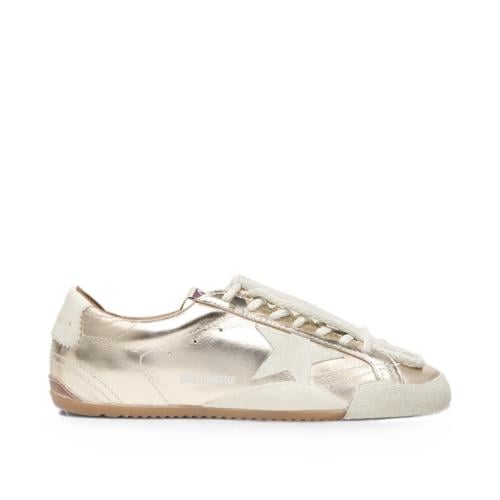 True-Star in metallic platinum leather with light gray suede star