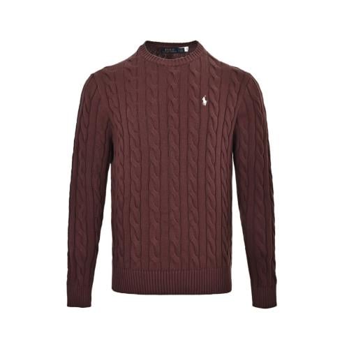 Polo Ralph Lauren Cable-Knit Wool Cashmere Sweater Burgundy