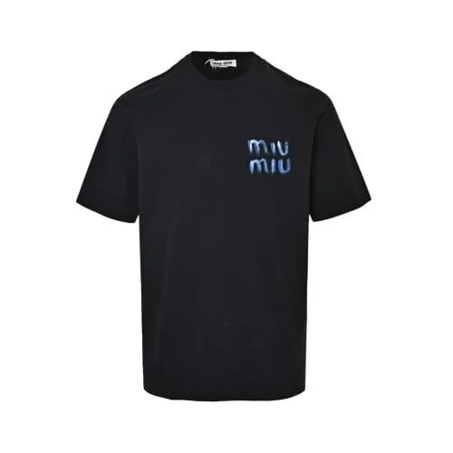 Miu Miu Cotton Jersey T-Shirt Black